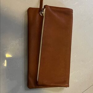 Clare V Brown Leather Clutch